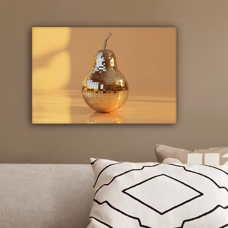 Goud - Disco - Glitter - Peer canvas 2cm klein -sfeer3