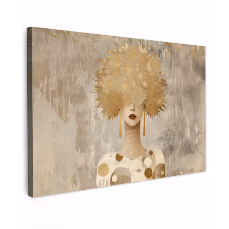 Goud - Portret - Vrouw canvas 2cm klein -z3d