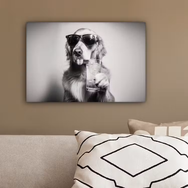 Golden retriever - Hond - Zonnebril - Gkas canvas 2cm klein -sfeer3