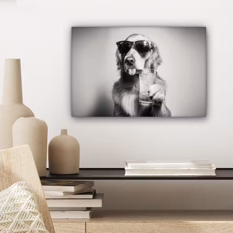 Golden retriever - Hond - Zonnebril - Gkas canvas 2cm klein -sfeer6