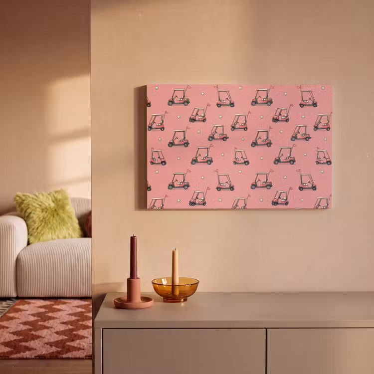 Golfkar - Retro - Roze canvas 2cm klein 34 -sfeer1