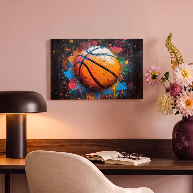 Graffiti - Basketbal - Verf - Sport canvas 2cm klein -sfeer4