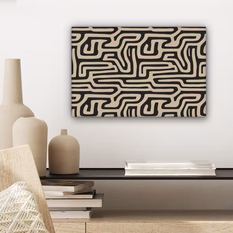 Grafisch - Lijnen - Zwart canvas 2cm klein 34 -sfeer6