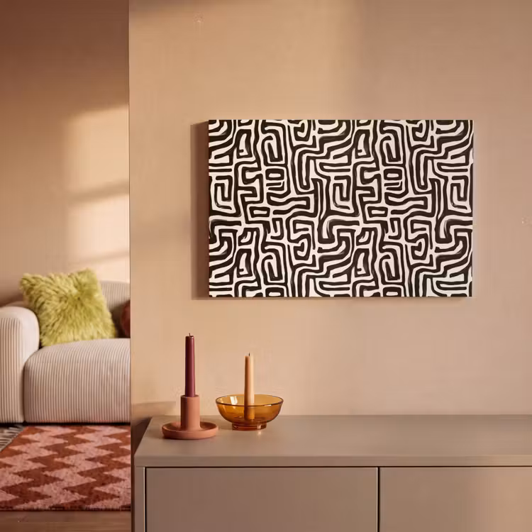 Grafisch - Lijnen - Zwart - Wit canvas 2cm klein 34 -sfeer1