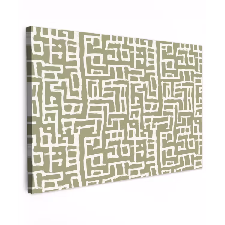 Grafisch - Patroon - Groen canvas 2cm klein 34 -z3d