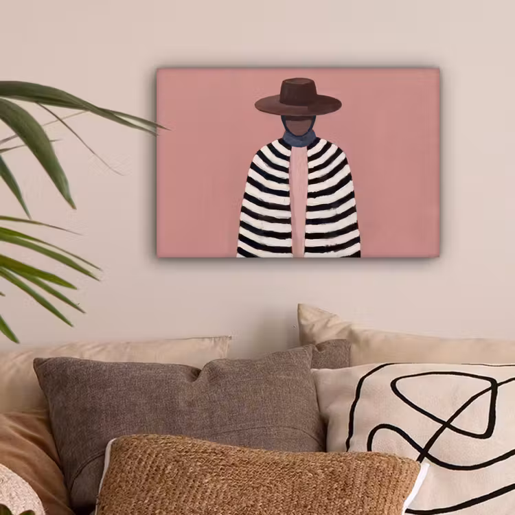 Grafisch - Vrouw - Roze canvas 2cm klein -sfeer1