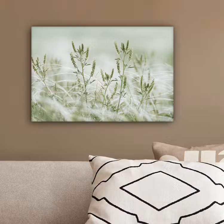 Grassen - Minimalistisch - Groen canvas 2cm klein -sfeer3