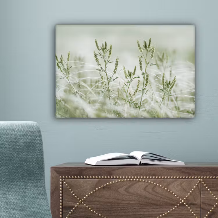 Grassen - Minimalistisch - Groen canvas 2cm klein -sfeer4