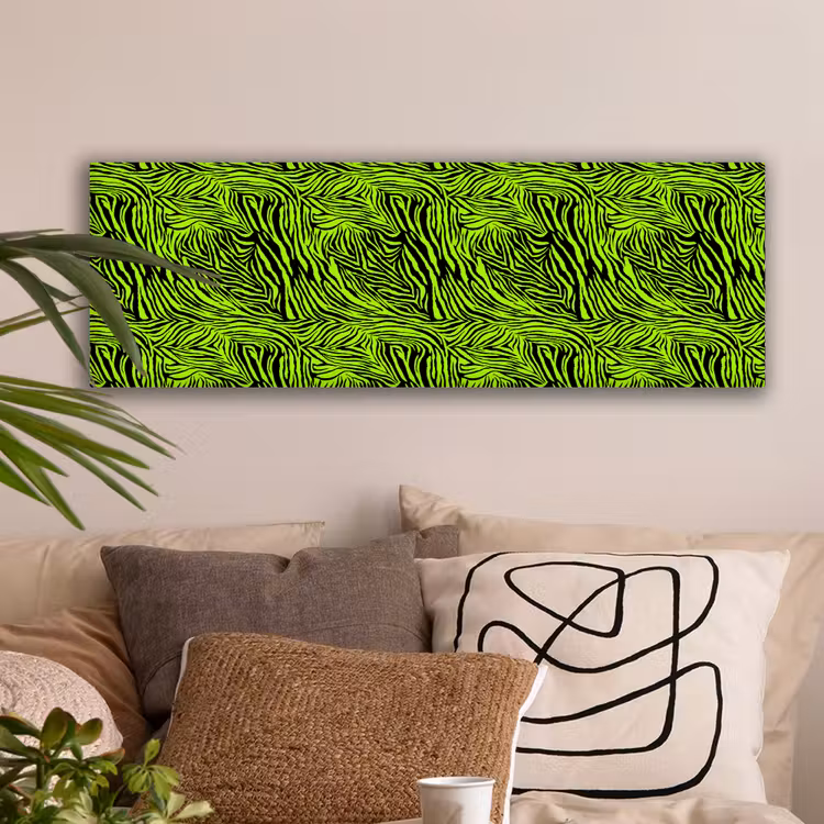 Groen - Zwart - Zebra canvas 2cm klein 828 -sfeer1