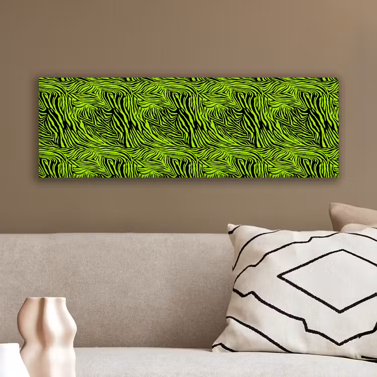 Groen - Zwart - Zebra canvas 2cm klein 828 -sfeer3