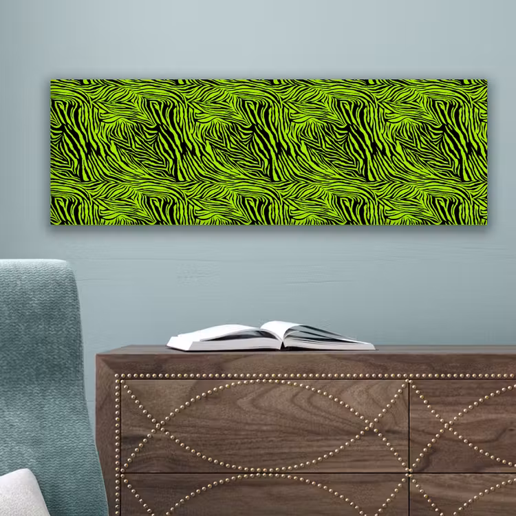 Groen - Zwart - Zebra canvas 2cm klein 828 -sfeer4