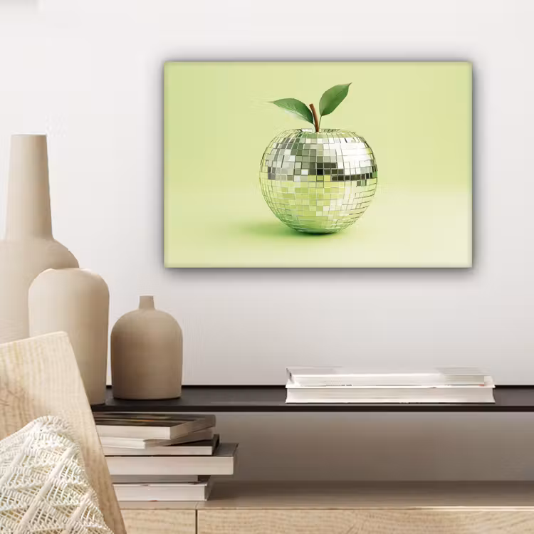 Groen - Disco - Decoratie - Appel canvas 2cm klein -sfeer6