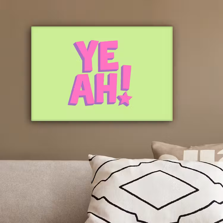 Groen - Neon - Quote canvas 2cm klein -sfeer3