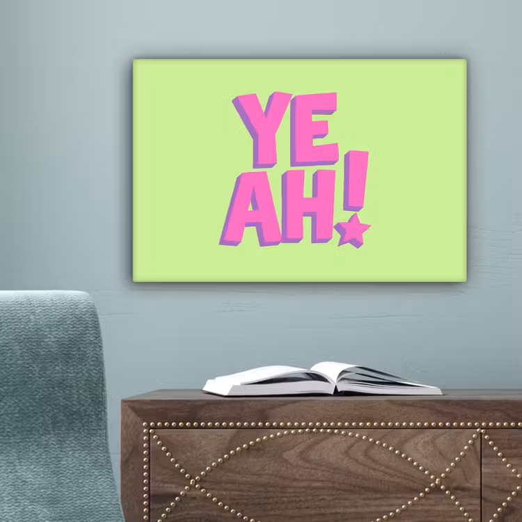 Groen - Neon - Quote canvas 2cm klein -sfeer4