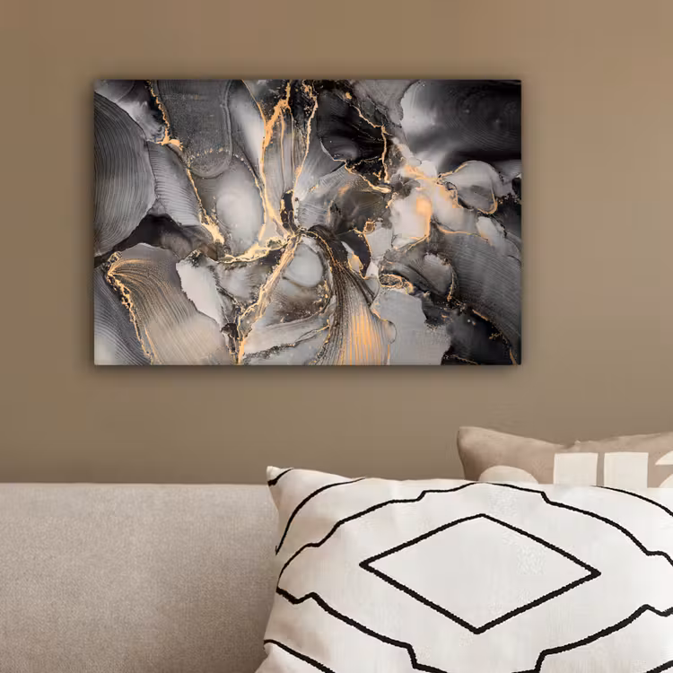 Grijs - Luxe  - Goud - Marmer canvas 2cm klein -sfeer3