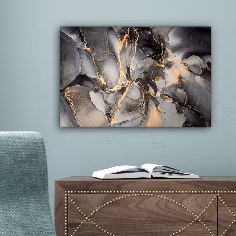 Grijs - Luxe  - Goud - Marmer canvas 2cm klein -sfeer4