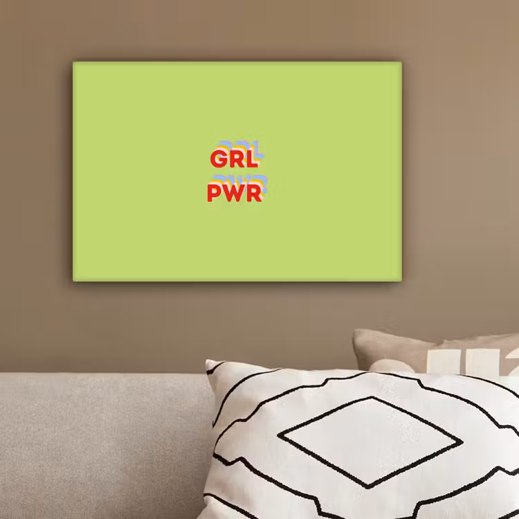 Grl pwr - Groen - Rood - 3D canvas 2cm klein -sfeer3