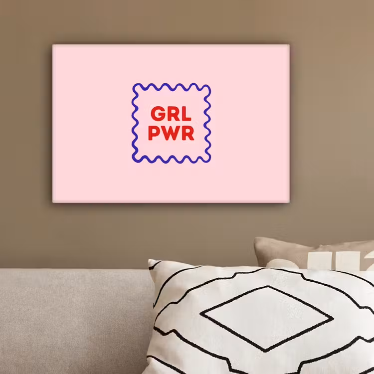 Grl pwr - Roze - Kader canvas 2cm klein -sfeer1