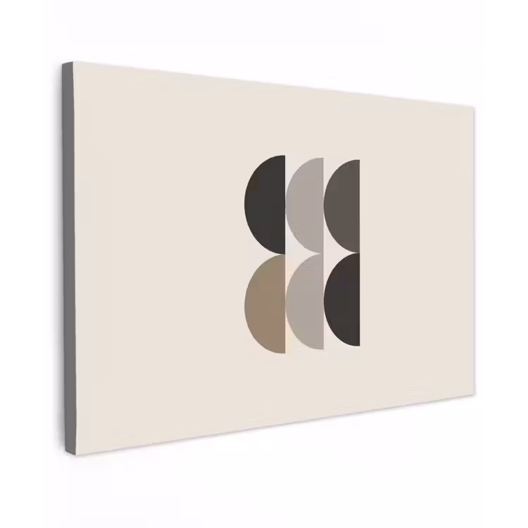 Halve cirkels - Aardetinten - Grafisch canvas 2cm klein -z3d
