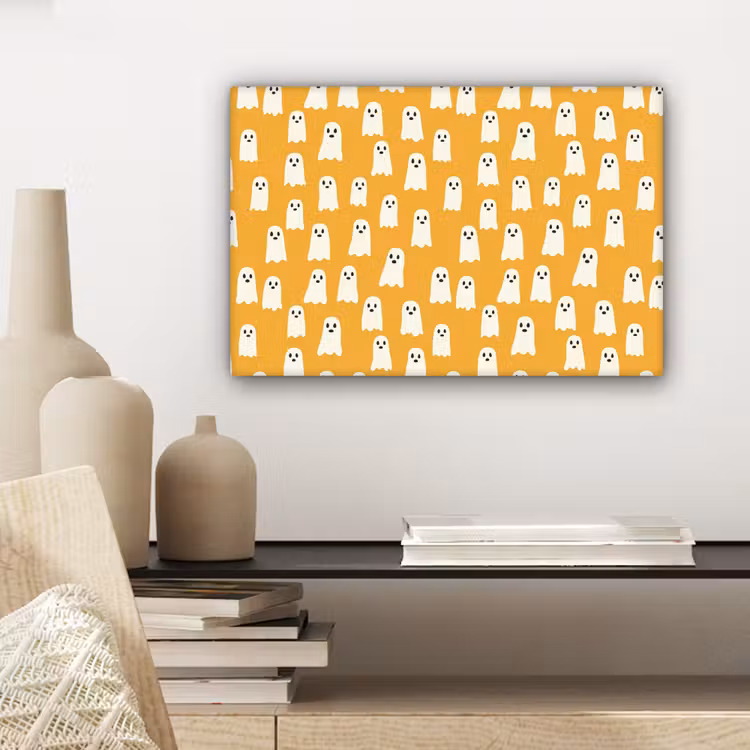 Halloween - Spookjes - Oker canvas 2cm klein 34 -sfeer6
