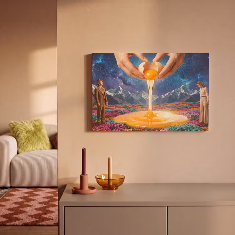 Canvas Print - Hands - Egg - Surrealism - Handen - Ei - Surrealisme canvas 2cm klein