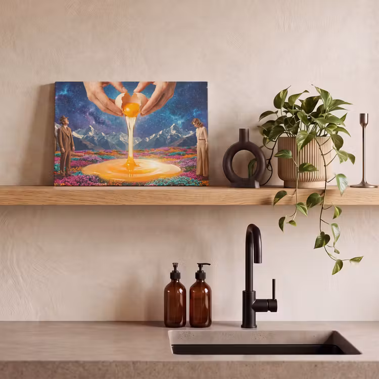 Canvas Print - Hands - Egg - Surrealism - Handen - Ei - Surrealisme canvas 2cm klein