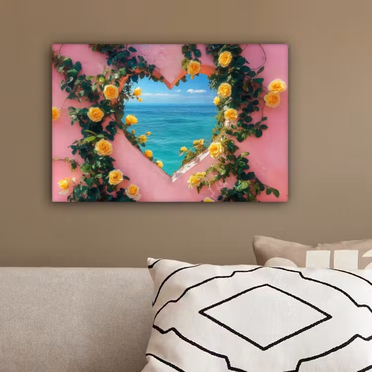 Hart - Zee - Muur canvas 2cm klein -sfeer3