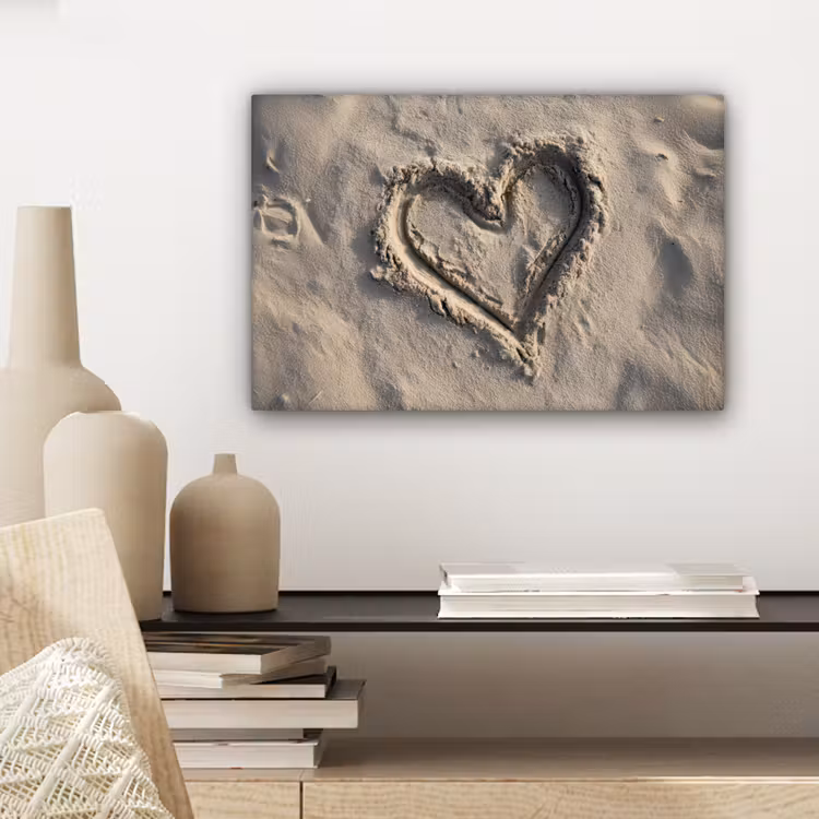 Hartvorm - Getekend - Beige - Zand canvas 2cm klein -sfeer6