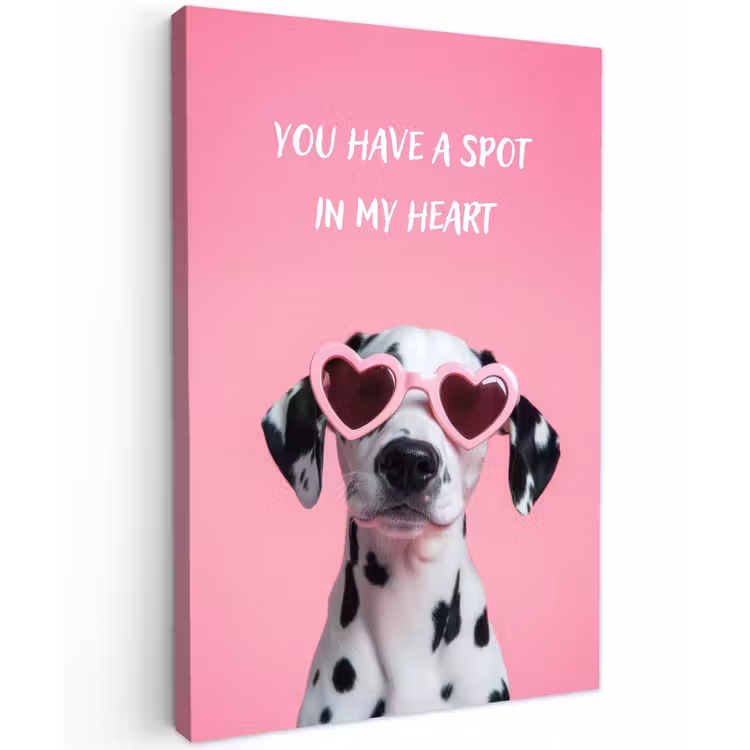 Hartjes - Hond - Valentijn - Roze canvas 2cm klein -z3d