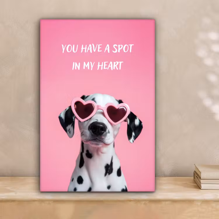 Hartjes - Hond - Valentijn - Roze canvas 2cm klein -sfeer1