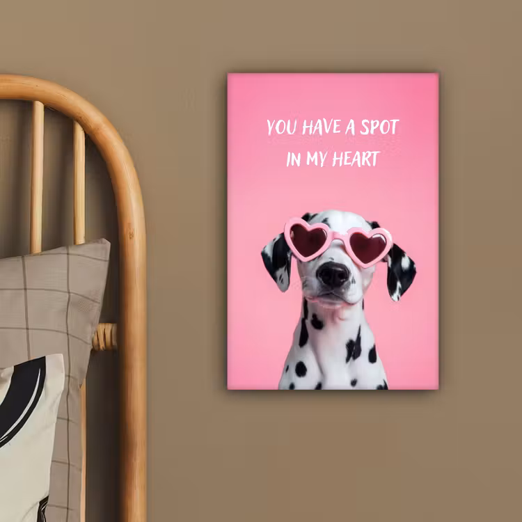 Hartjes - Hond - Valentijn - Roze canvas 2cm klein -sfeer3