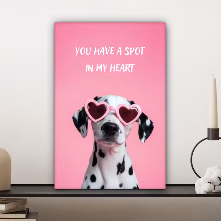 Hartjes - Hond - Valentijn - Roze canvas 2cm klein -sfeer6
