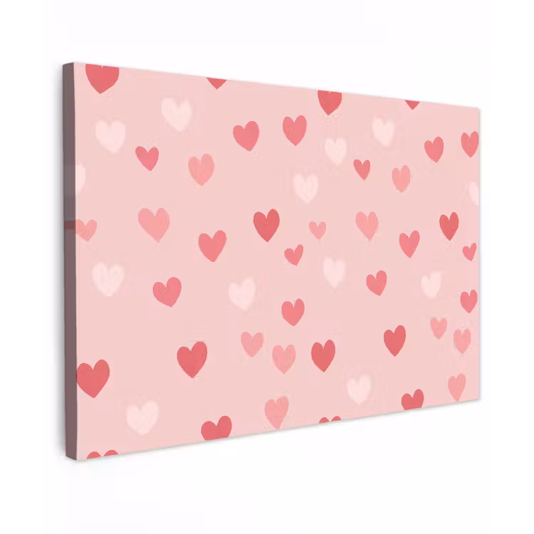 Hartjes - Patroon - Roze - Eenvoudig canvas 2cm klein -z3d