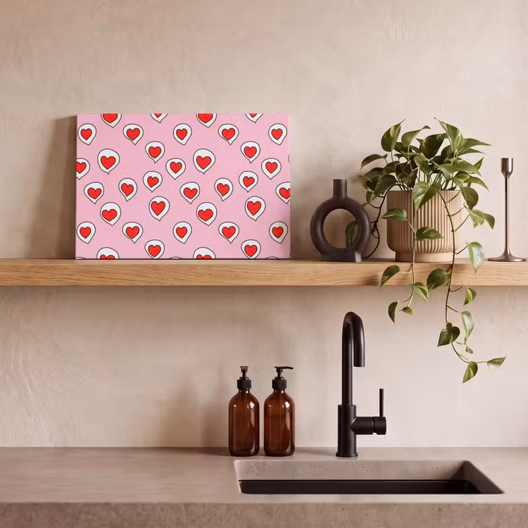 Hartjes - Patroon - Rood canvas 2cm klein 34 -sfeer3