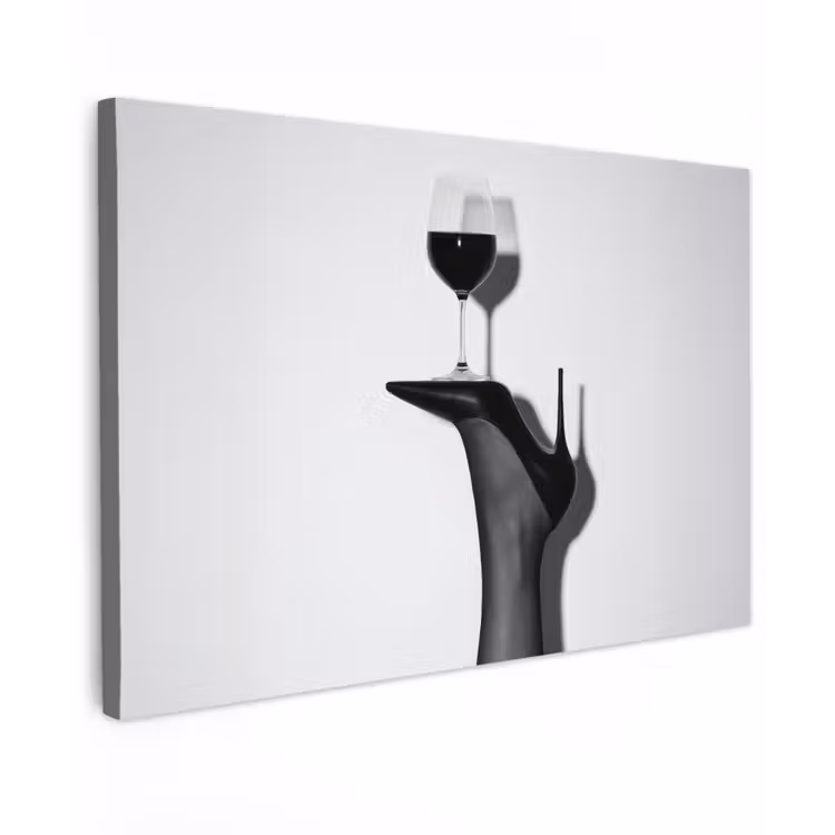 Hak - Wijn - Minimalistisch - Zwart canvas 2cm klein -z3d