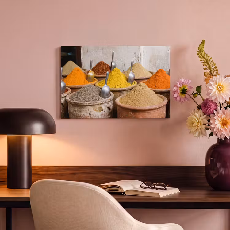Canvas Print - Herbs - Jars - Asian - Kruiden - Potten - Oosters canvas 2cm klein