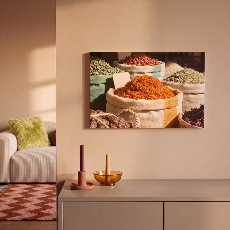 Canvas Print - Herbs - Market - Colorful - Kruiden - Markt - Kleurrijk canvas 2cm klein