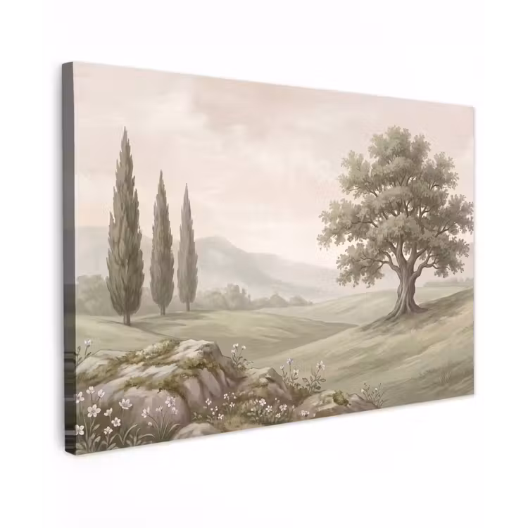 Heuvellandschap - Bomen - Natuur - Groen canvas 2cm klein -z3d
