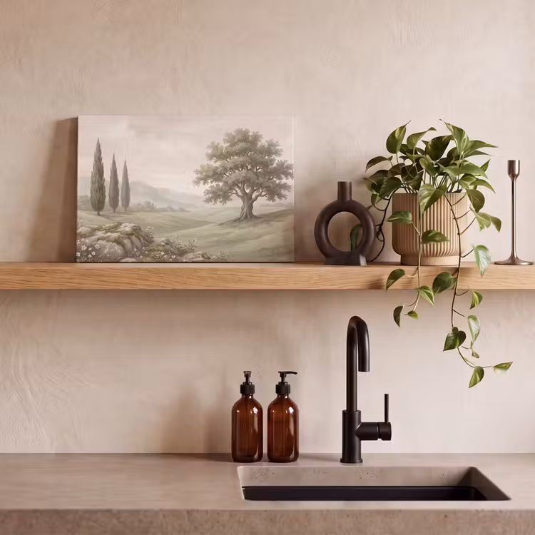 Heuvellandschap - Bomen - Natuur - Groen canvas 2cm klein -sfeer3