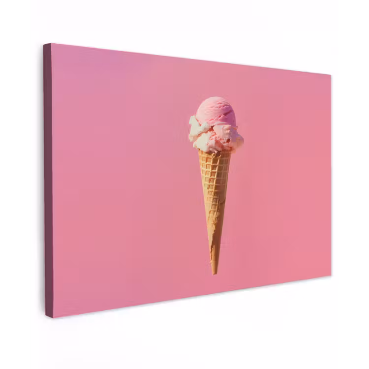 Hoorntje - Schepijs - Roze canvas 2cm klein -z3d