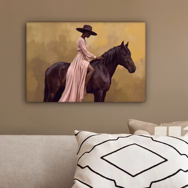 Paard - Klassiek - Oker canvas 2cm klein -sfeer3