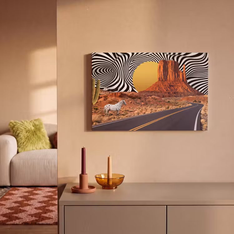 Canvas Print - Horse - Desert - Nature - Paard - Woestijn - Natuur canvas 2cm klein