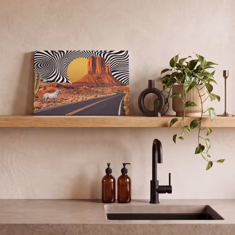 Canvas Print - Horse - Desert - Nature - Paard - Woestijn - Natuur canvas 2cm klein