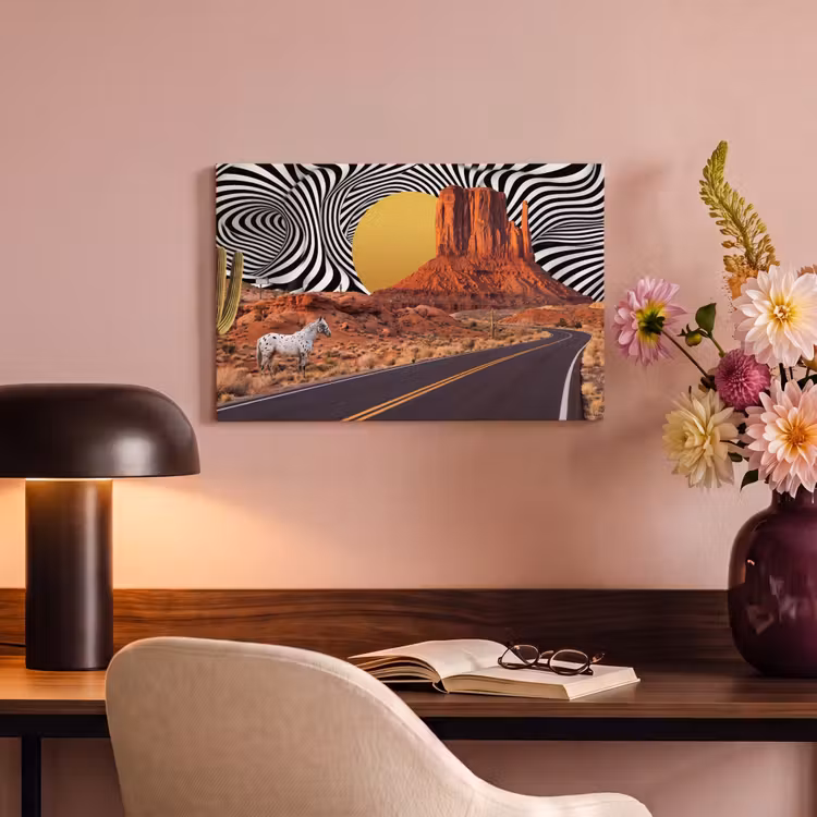 Canvas Print - Horse - Desert - Nature - Paard - Woestijn - Natuur canvas 2cm klein