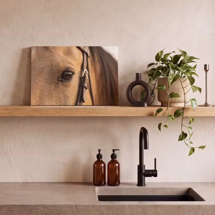 Pferd - Auge - Braun canvas 2cm klein -sfeer3