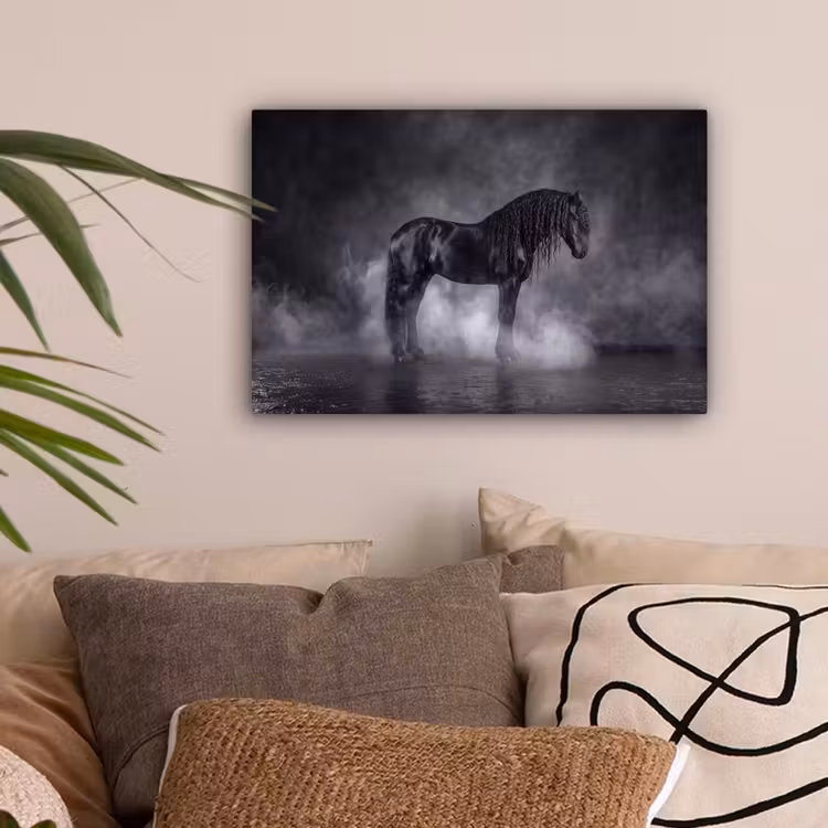 Paard - Magisch - Zwart canvas 2cm klein -sfeer1