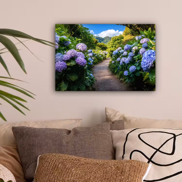 Hortsensia - Pad - Bloemen canvas 2cm klein -sfeer1