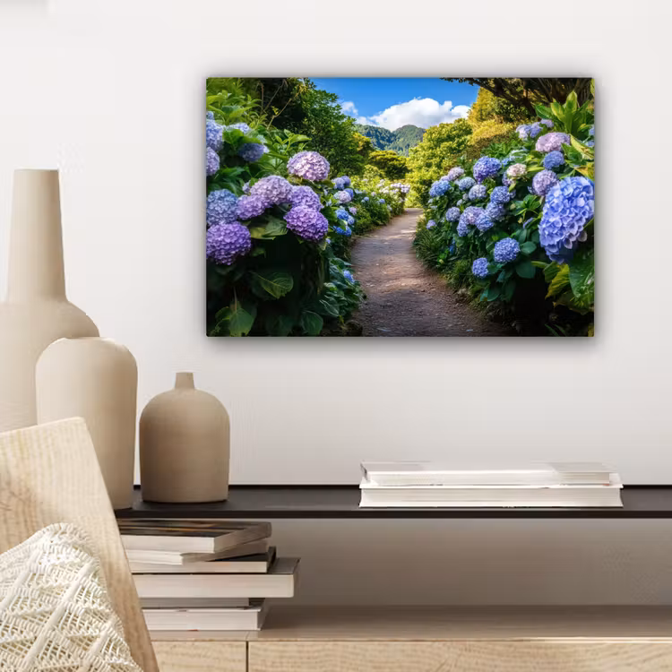 Hortsensia - Pad - Bloemen canvas 2cm klein -sfeer6