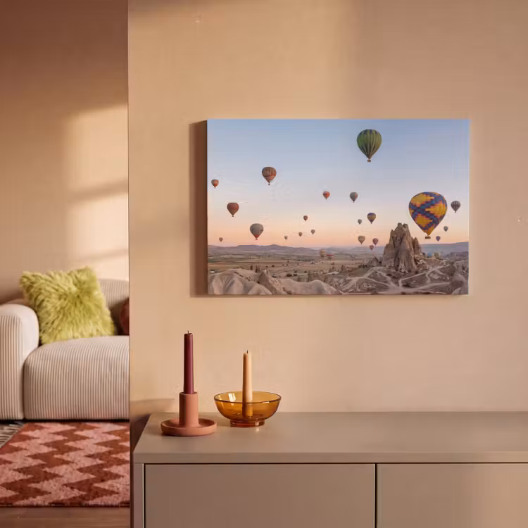 Luchtballonnen - Rotsen - Zonsopgang canvas 2cm klein -sfeer1