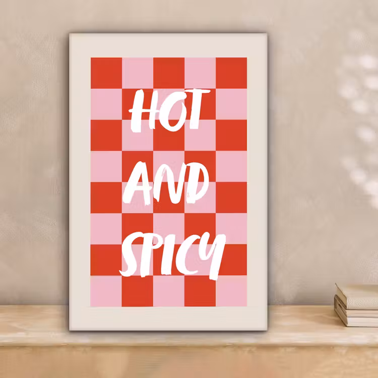 Hot - Spicy - Geruit - Rood canvas 2cm klein -sfeer1